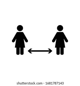 Icono de distanciamiento social. Mantén la distancia. frenar covid 19, coronavirus 