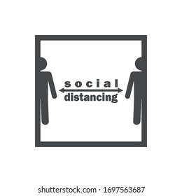 Social Distancing icon. Keep distance sign. Coronovirus epidemic protective equipment.