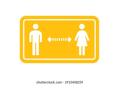 Icono de distanciamiento social. Mantén la distancia. Evita las multitudes. Protección contra la epidemia de coronovirus. Ilustración del vector