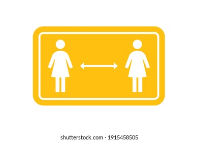 Social distancing icon. Keep the distance. Avoid crowds. Coronovirus epidemic protective. Flat style. Vector illustration