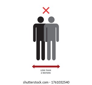 Social Distancing icon. Keep Your Distance 6 Feet Icon. 