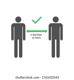 Social Distancing icon. Keep Your Distance 6 Feet Icon. 