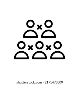 Social Distancing Icon. Line Art Style Design Isolated On White Background