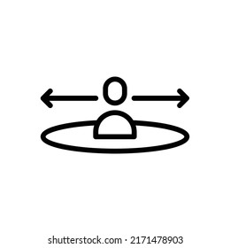 Social Distancing Icon. Line Art Style Design Isolated On White Background