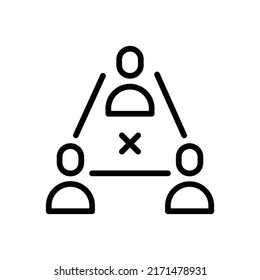 Social Distancing Icon. Line Art Style Design Isolated On White Background