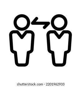 icono de distanciamiento social o logotipo símbolo de signo aislado ilustración vectorial - iconos vectoriales de estilo negro de alta calidad
