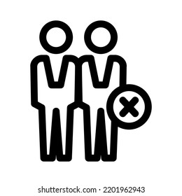icono de distanciamiento social o logotipo símbolo de signo aislado ilustración vectorial - iconos vectoriales de estilo negro de alta calidad

