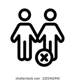 icono de distanciamiento social o logotipo símbolo de signo aislado ilustración vectorial - iconos vectoriales de estilo negro de alta calidad
