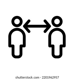 social distancing icon or logo isolated sign symbol vector illustration - high quality black style vector icons
