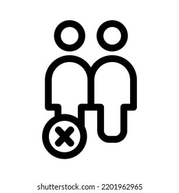 Symbol für soziale Distanzierung oder Logo einzeln auf Zeichen, Vektorgrafik - Vektorsymbole in hoher Qualität
