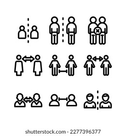 social distancing icon or logo isolated sign symbol vector illustration - Collection of high quality black style vector icons
