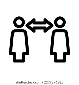 icono de distanciamiento social o logotipo símbolo de signo aislado ilustración vectorial - iconos vectoriales de estilo negro de alta calidad
