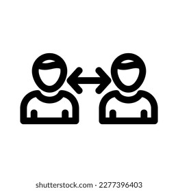 social distancing icon or logo isolated sign symbol vector illustration - high quality black style vector icons
