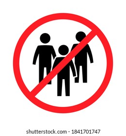 Social distancing icon. No gathering. Keep your distance. Avoid crowds. Social distancing prevention virus icon. Vector illustration