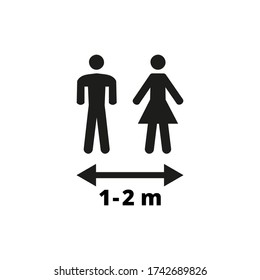 Social distancing icon on white background.