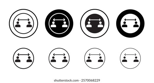 Social distancing icon Outline vector for web ui