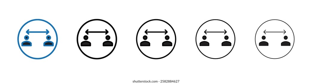 Social distancing icon Outline vector logo for web ui