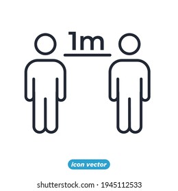 Social distancing icon. people Social distancing symbol template for graphic and web design collection logo vector illustration