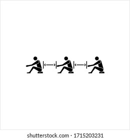 Icono De Distancia Social, Icono De Distancia Física, Mantener Distancia Física Entre Personas Para Evitar La Difusión De Un Vector De Enfermedades Contagiosas Ilustración De Arte