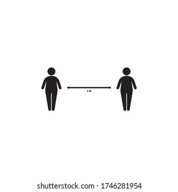 Social distancing icon for protecting against virus concept illustration design 