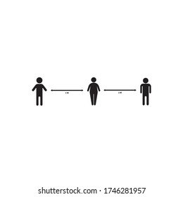 Social distancing icon for protecting against virus concept illustration design 