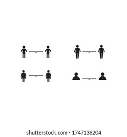 Social distancing icon for protecting against virus concept illustration design 