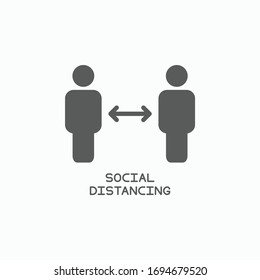 icono de distanciamiento social, vector de distanciamiento seguro