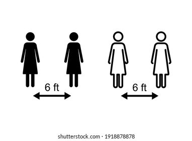 Social Distancing Icon Set. Social Distance Icon. Self Quarantine Sign