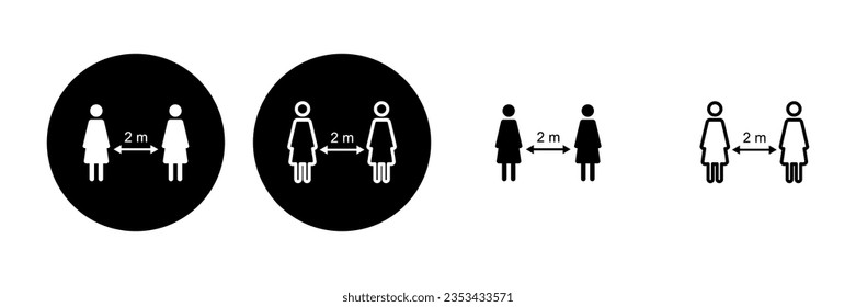 Social distancing icon set. social distance icon. self quarantine sign