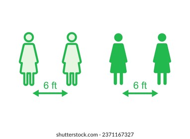 Social distancing icon set. social distance icon. self quarantine sign