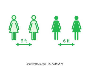 Social distancing icon set. social distance icon. self quarantine sign