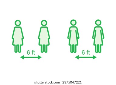 Social distancing icon set. social distance icon. self quarantine sign