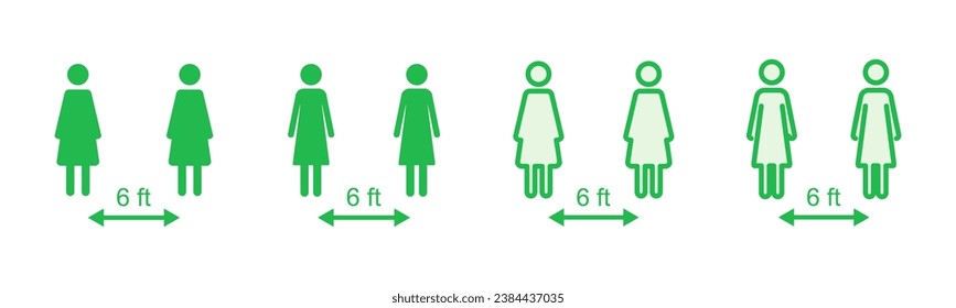Social distancing icon set. social distance icon. self quarantine sign