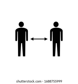 Social distancing icon sign vector, keep distance in public symbol