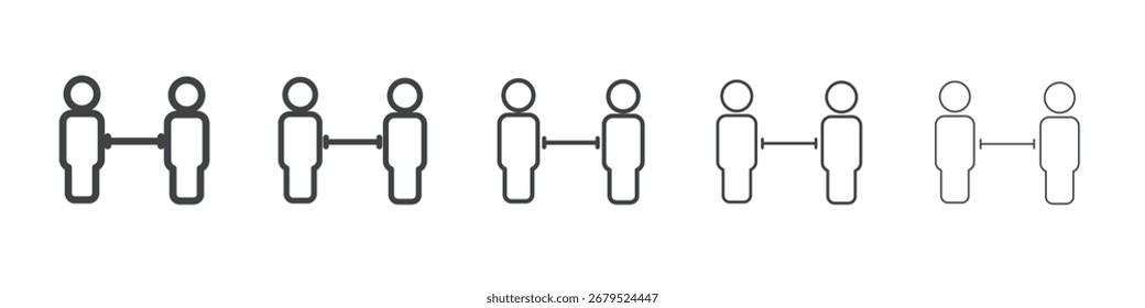 Social distancing icon simple illustration collection symbol