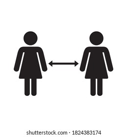 social distancing icon symbol sign vector