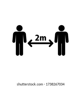 Social distancing icon symbol vector on white background