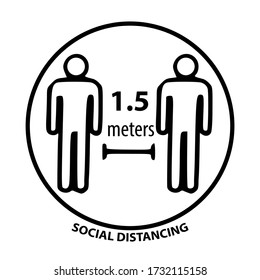 Social distancing icon. Template isolated on white background. Black​ ​and white colors. Can be used for any purposes. Vector EPS10