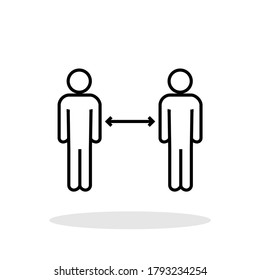 Social distancing icon in trendy flat style. Social distance symbol for your web site design, logo, app, UI Vector EPS 10.