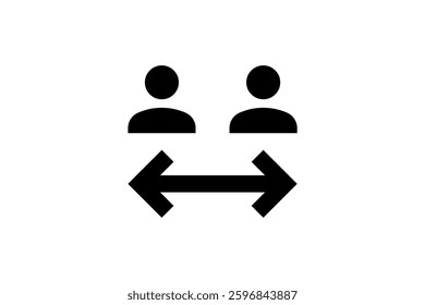 Social distancing icon with two people Vector