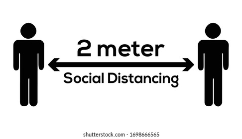 Social Distancing Icon Vector -  concept of social distancing and isolation