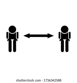 Social distancing icon vector. Coronavirus.