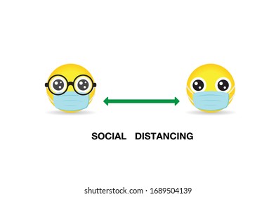 Social distancing icon vector. COVID-19 infection concept