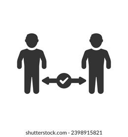 Social Distancing Icon, Vector Graphics
