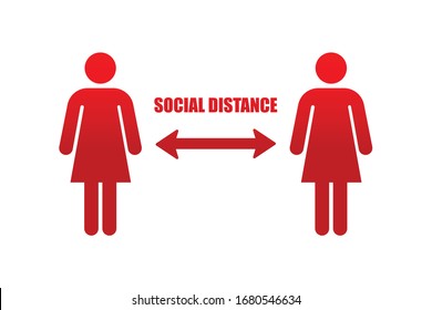 Social distancing icon vector illustration.