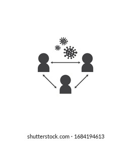 Social distancing icon vector illustration