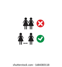 social distancing icon vector illustration