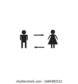 social distancing icon vector illustration