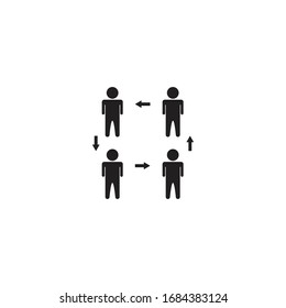 social distancing icon vector illustration