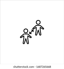 ilustración vectorial de icono de distanciamiento social